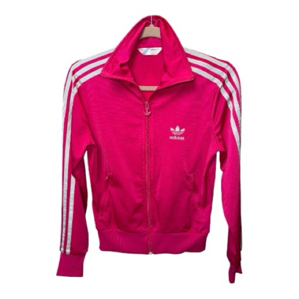 Adidas Women’s Pink Track Jacket with White Stripes